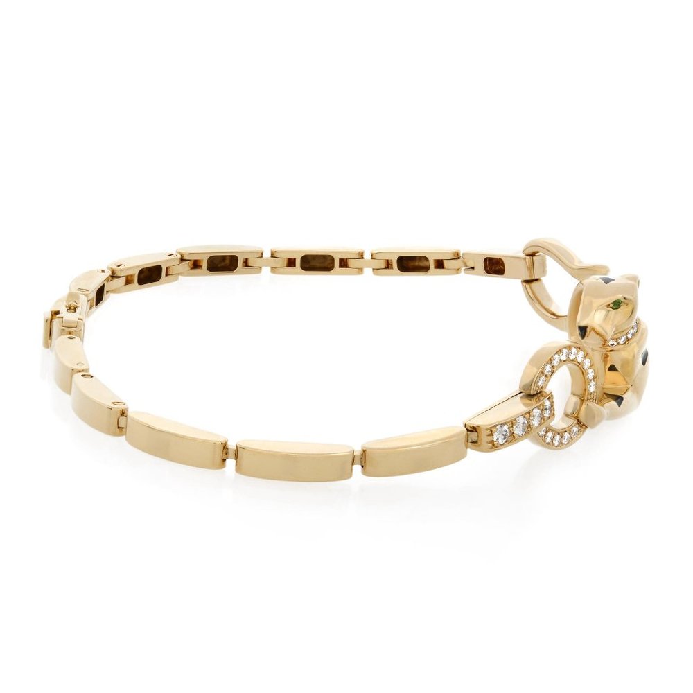 Cartier Panthere De Cartier Diamond Bracelet 18K Yellow Gold 7.5 inches - Picture 6 of 7